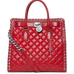 Michael Kors Hamilton Large Grommet Hippie Quilted-Leather Tote